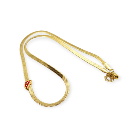 necklace steel gold with watermelon1